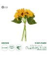 GloboStar® Artificial Garden YELLOW SUNFLOWER BRANCH 21385 Τεχνητό Διακοσμητικό Μπουκέτο Ηλιοτρόπιο Κίτρινο Y36cm